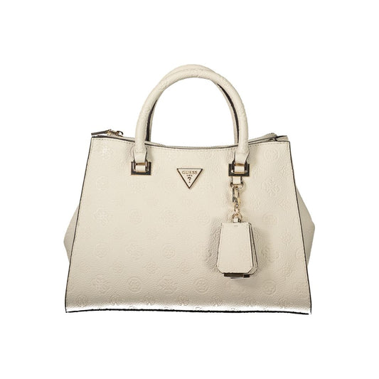 Beige Polyethylene Women Handbag