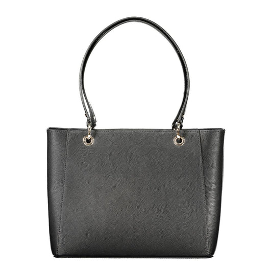 Black Polyethylene Women Handbag