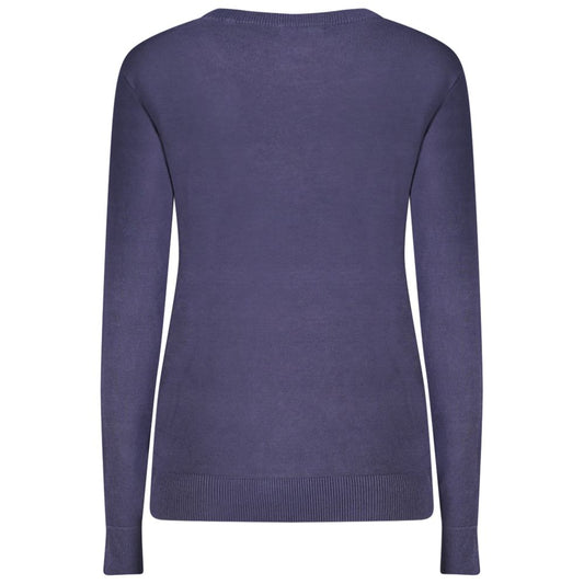 Blue Viscose Women Sweater