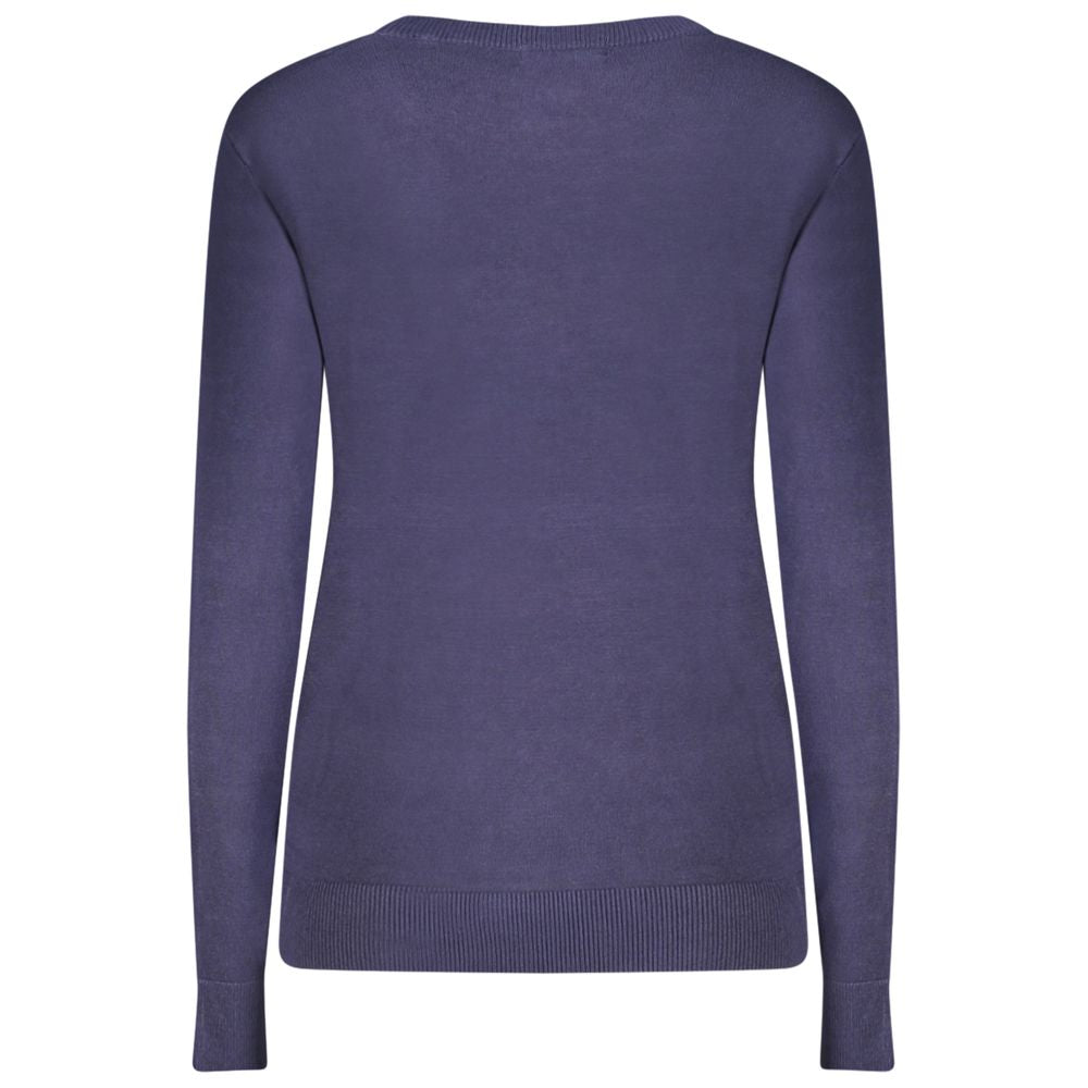 Blue Viscose Women Sweater
