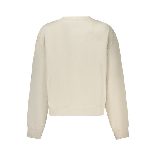 Beige Cotton Women Sweatshirt