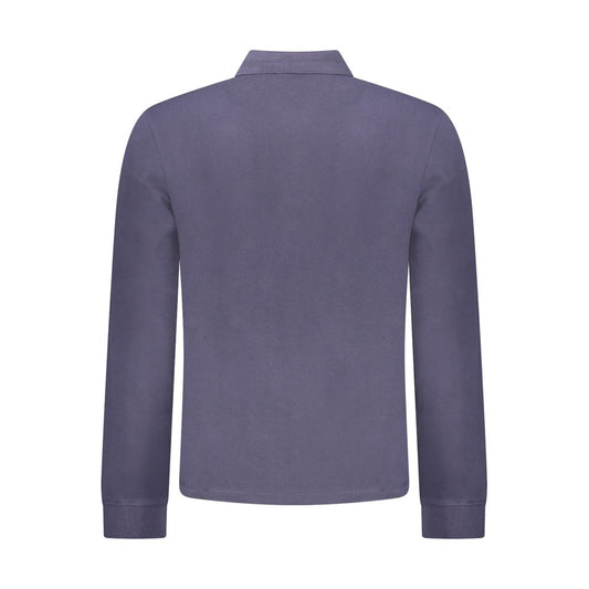 Blue Cotton Men Polo Shirt