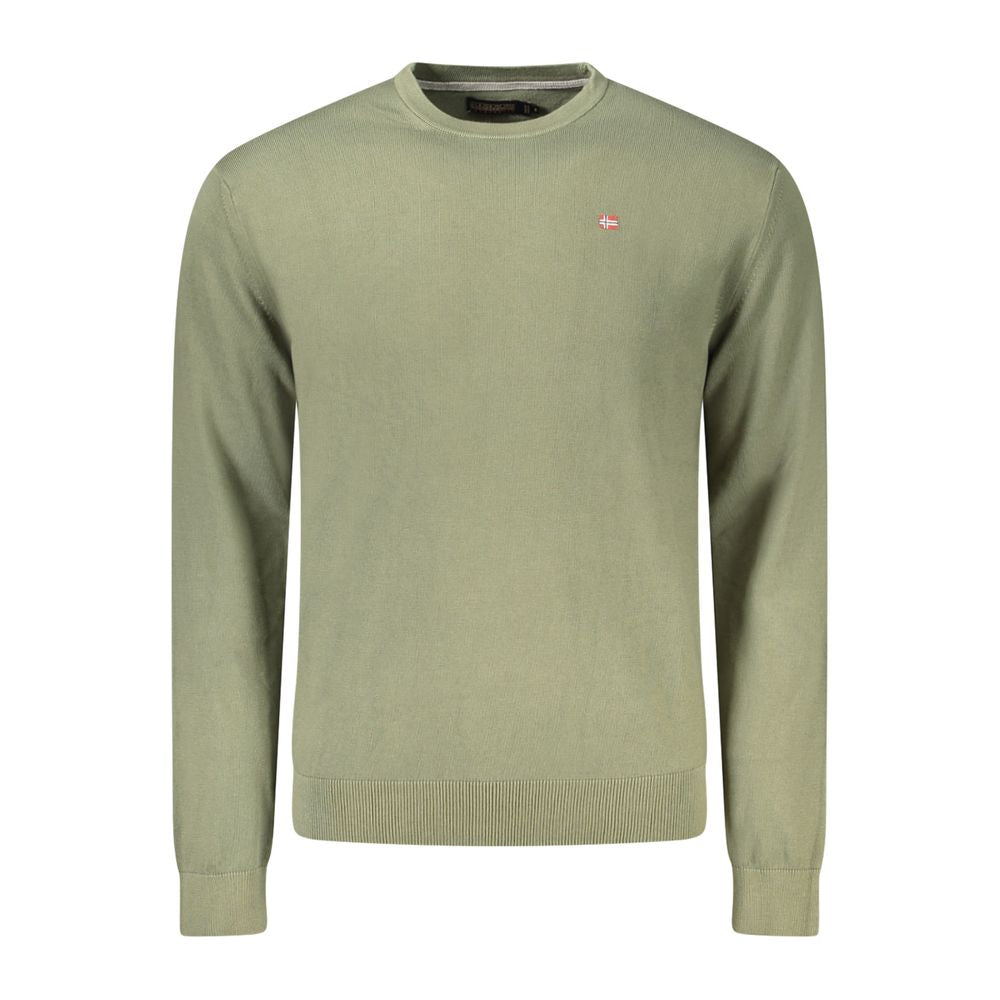 Green Cotton Men Sweater