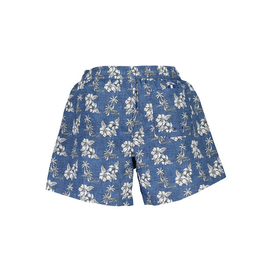 Blu Polyester Men Swim Boxer