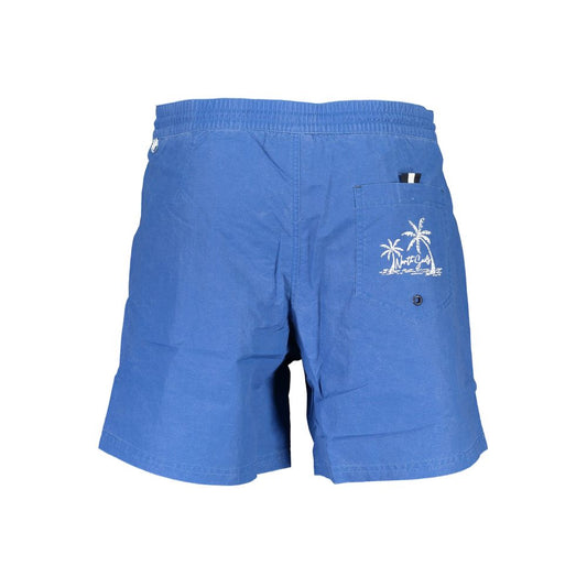 Blu Polyester Men's Swim Trunk