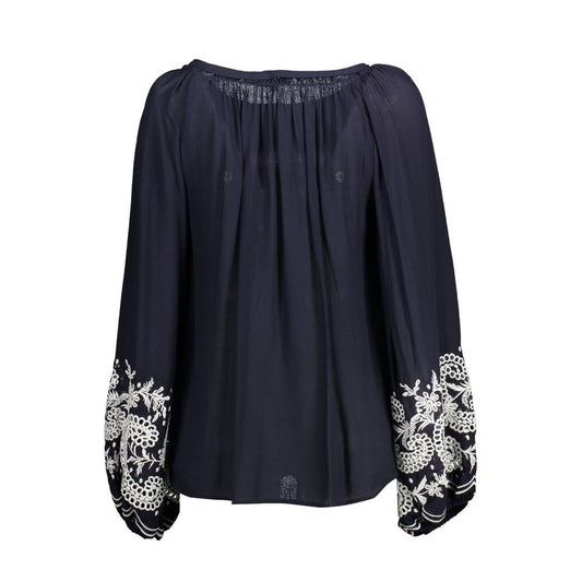 Blu Viscosa Donna Camicia