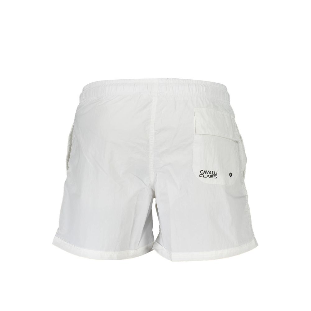 White Polyamide Men's Swim Boxer