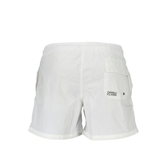 White Polyamide Men's Swim Boxer