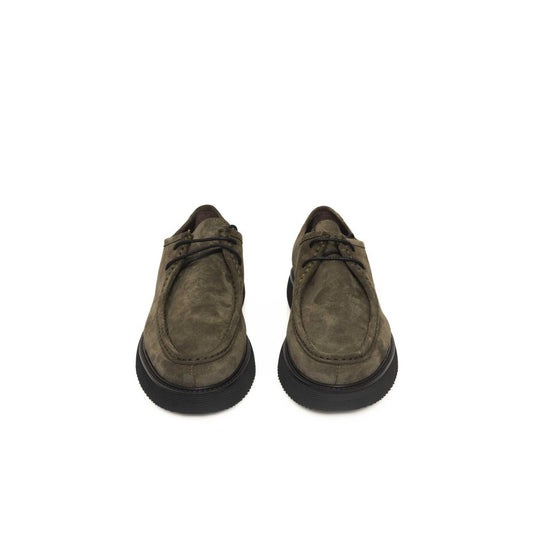 Green Calfskin Men Derby Shoe