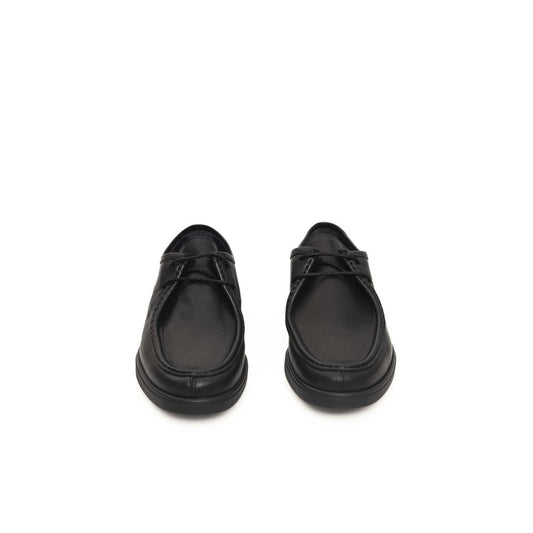 Black Cowhide Men Derby Shoe