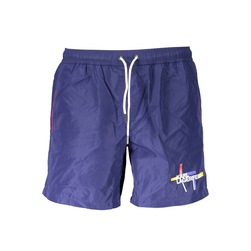 Blue Polyester Swimwear