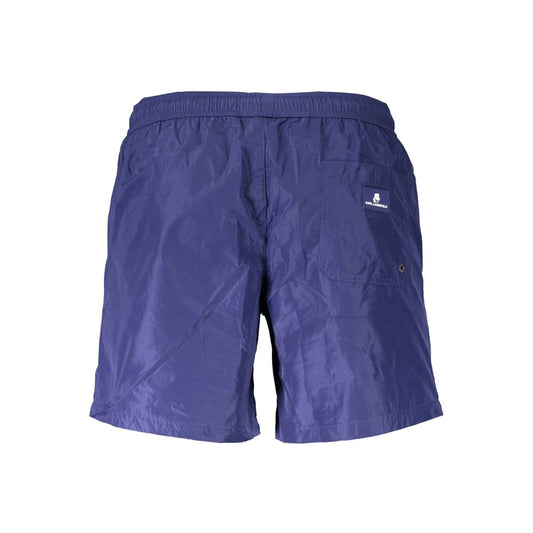 Blu Polyester Men Swim Boxer