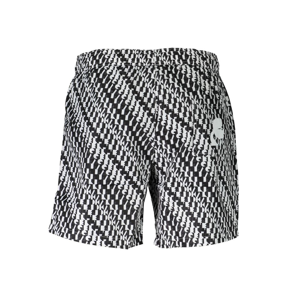 White Polyester Men's Swim Boxer