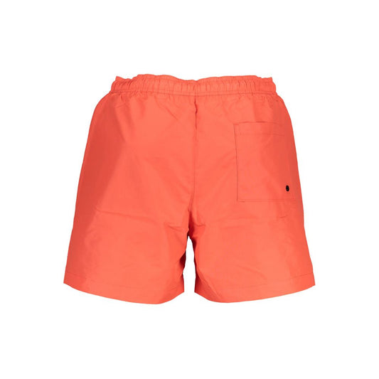 Red Recycled Polyester Men Swim Boxer