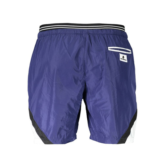 Blu Polyester Men Swim Boxer