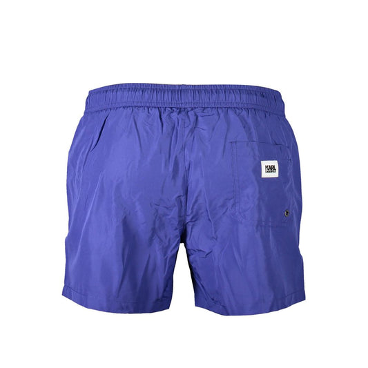 Blu Polyester Men's Swim Boxer