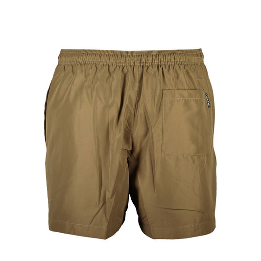 Brown Polyester Swimwear