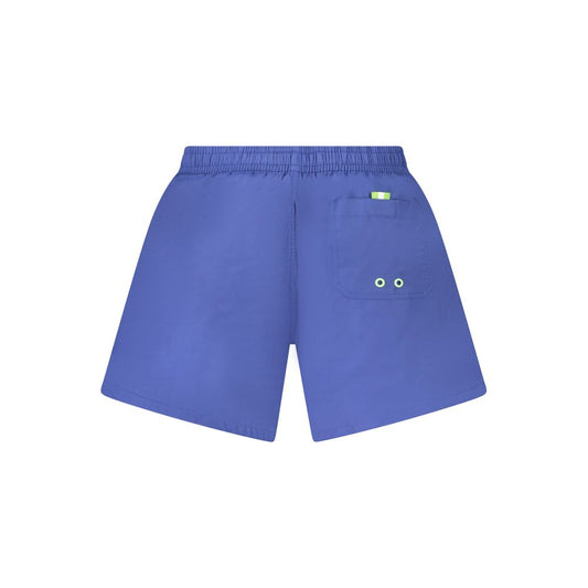 Blue Nylon Men's Swim Boxer