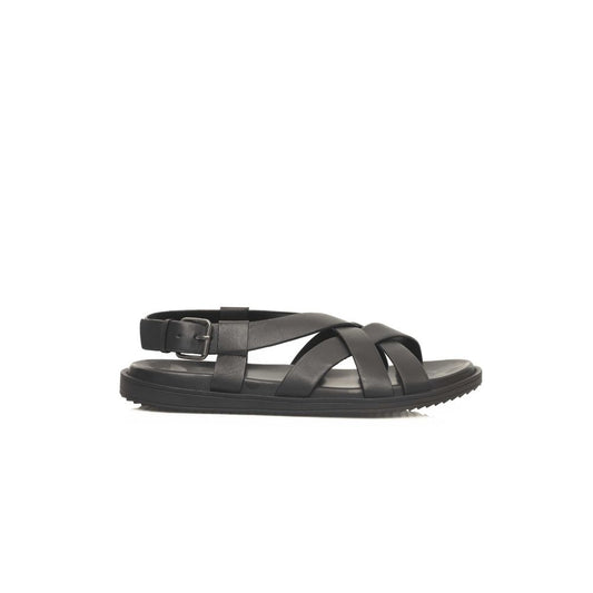 Black Cowhide Men Sandal