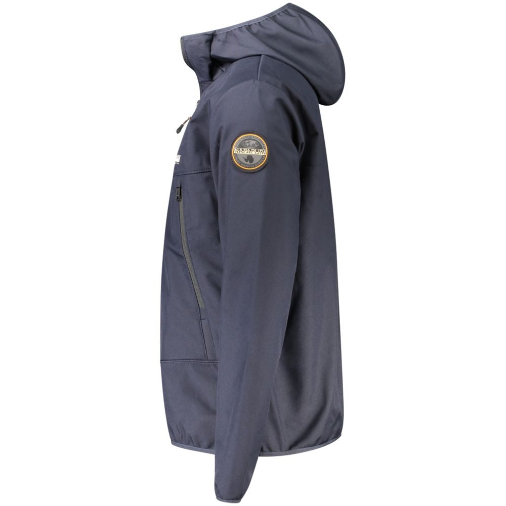 Blu Polyester Men's Jacket