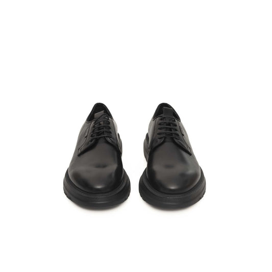 Black Calfskin Men Derby Shoe