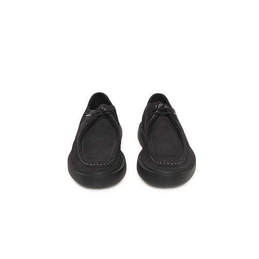 Black Cowhide Men Derby Shoe