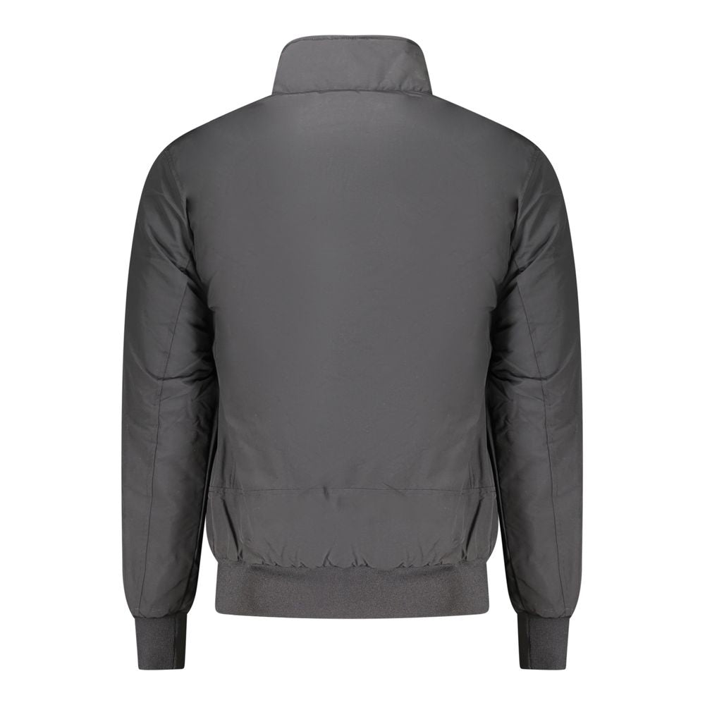 Black Polyester Men Jacket