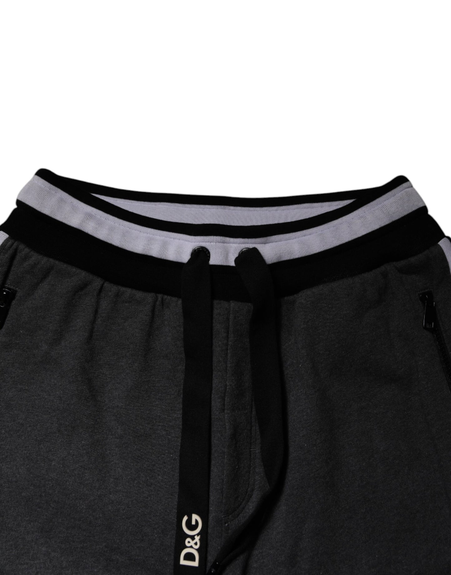 Black Gray Cotton Layered Sweatpants Pants
