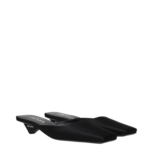 Black Satin Flat Sandals