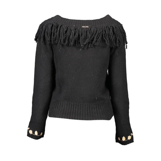 Black Viscose Women Sweater