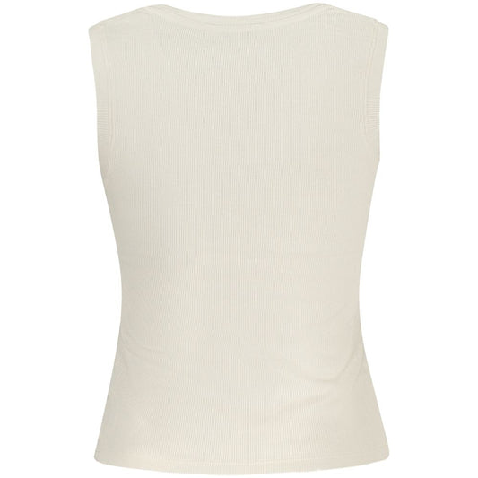 Beige Cotton Women Tank Top