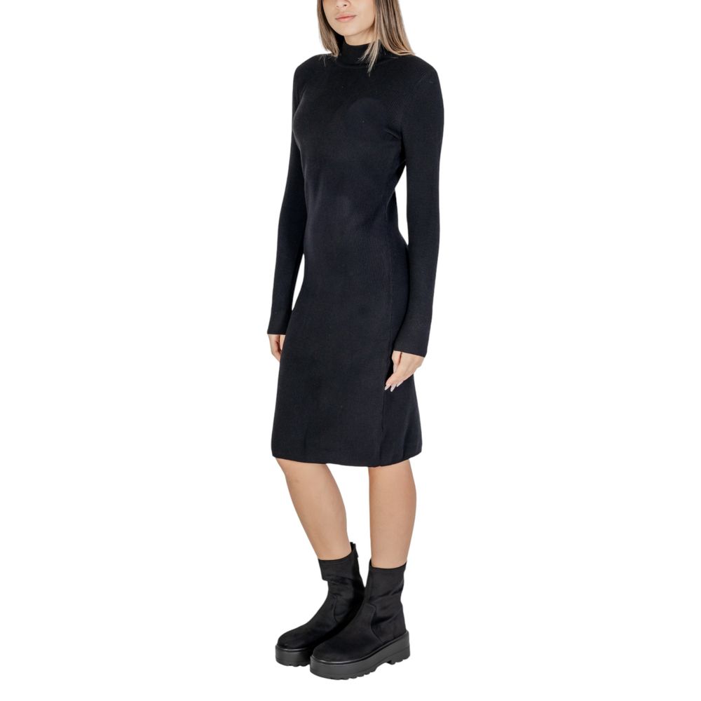 Black Viscose Midi