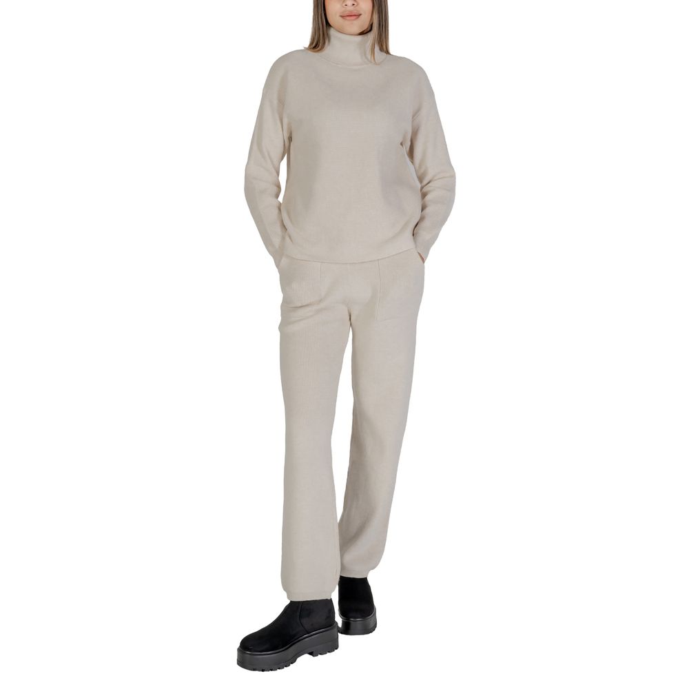 Beige Viscose Turtleneck