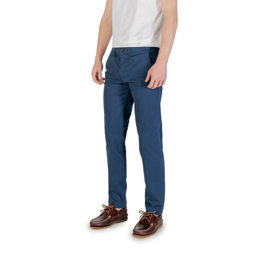 Blue Cotton Skinny Pants