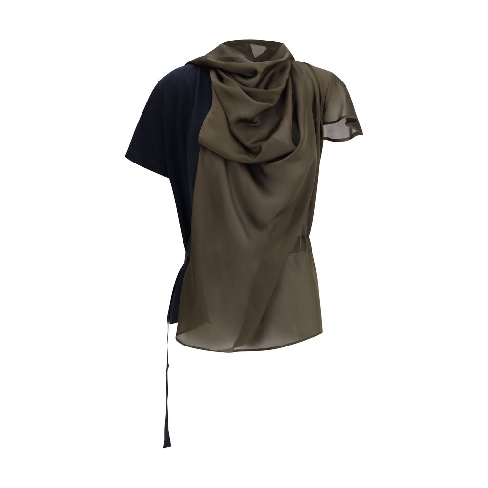 Jersey T-shirt with contrast inserts