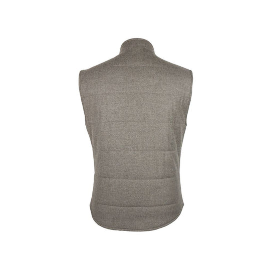 Brown Wool Sleveless Jacket