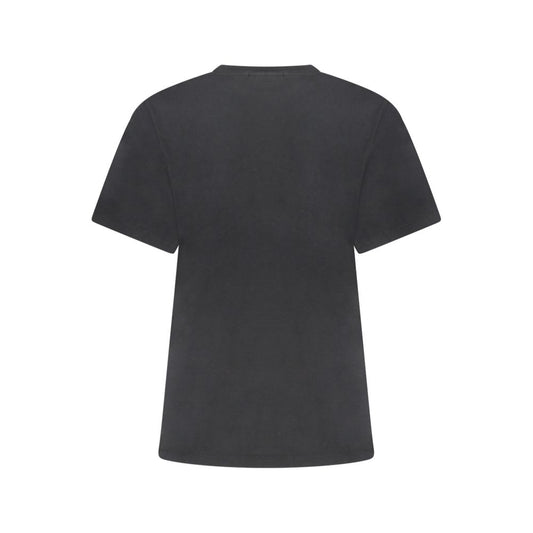 Black Cotton Women T-Shirt