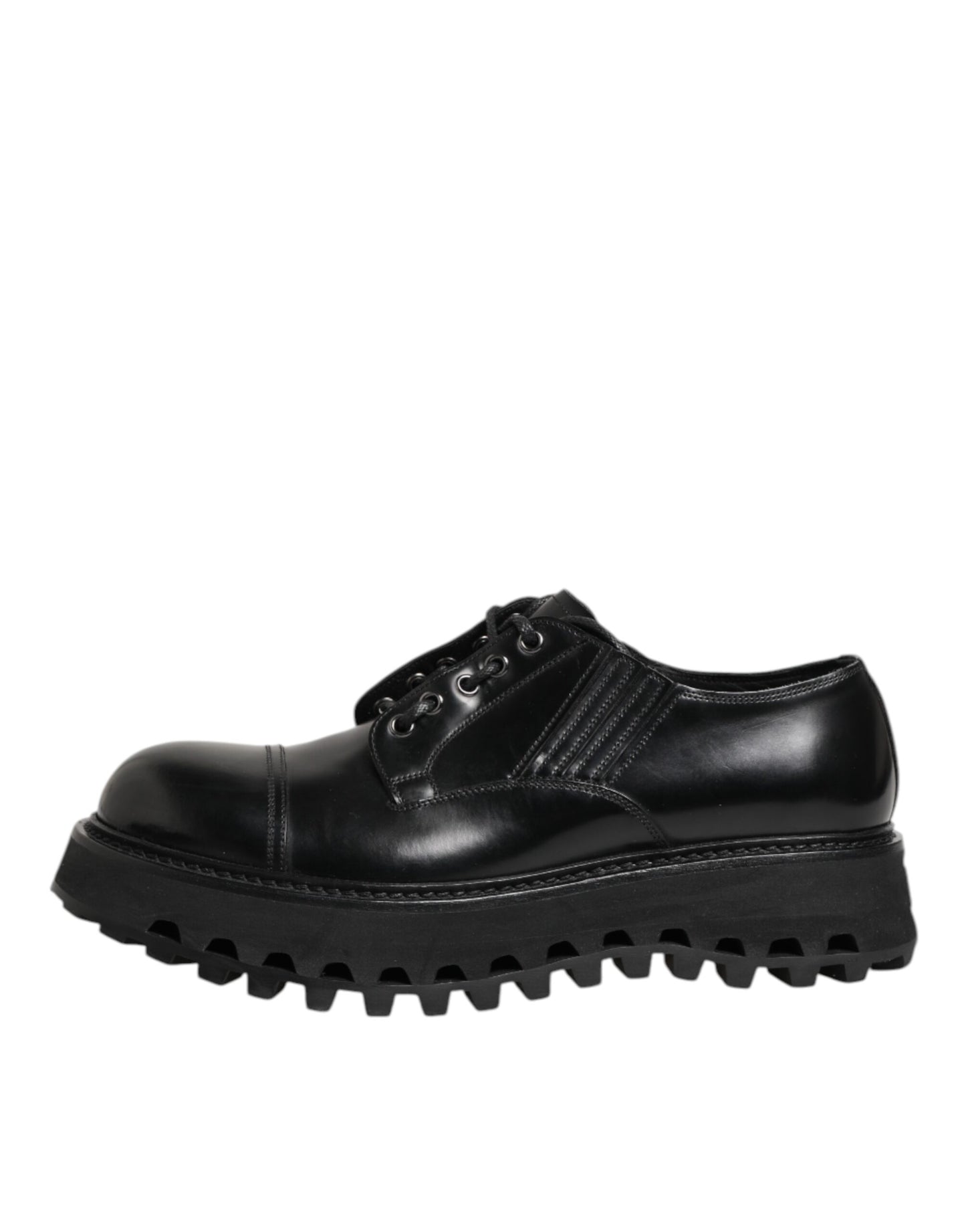Black Leather Lace Up Derby Men Dress Shoes