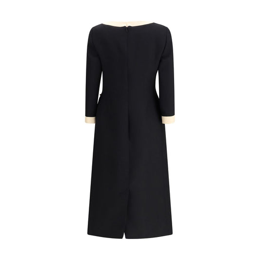 Black Fleece Wool Casual Dress