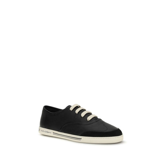 Black Leather Low Top Sneakers