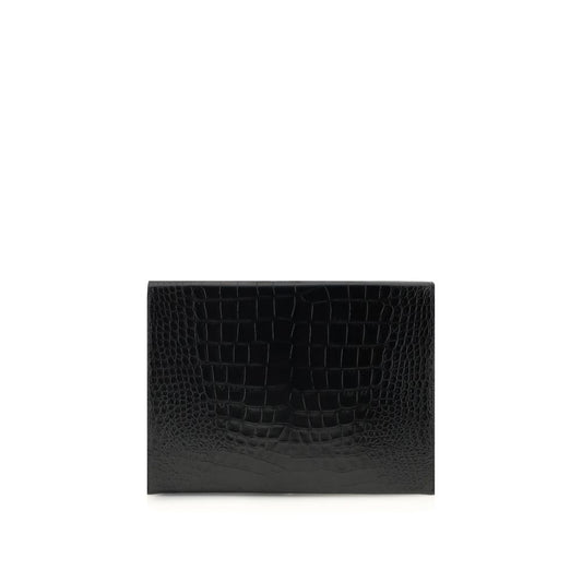 Black Leather Clutch Bag