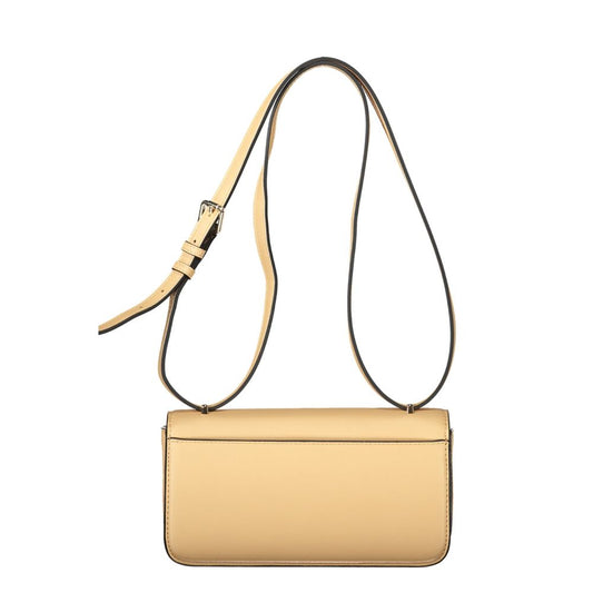 Beige Polyurethane Women Bag