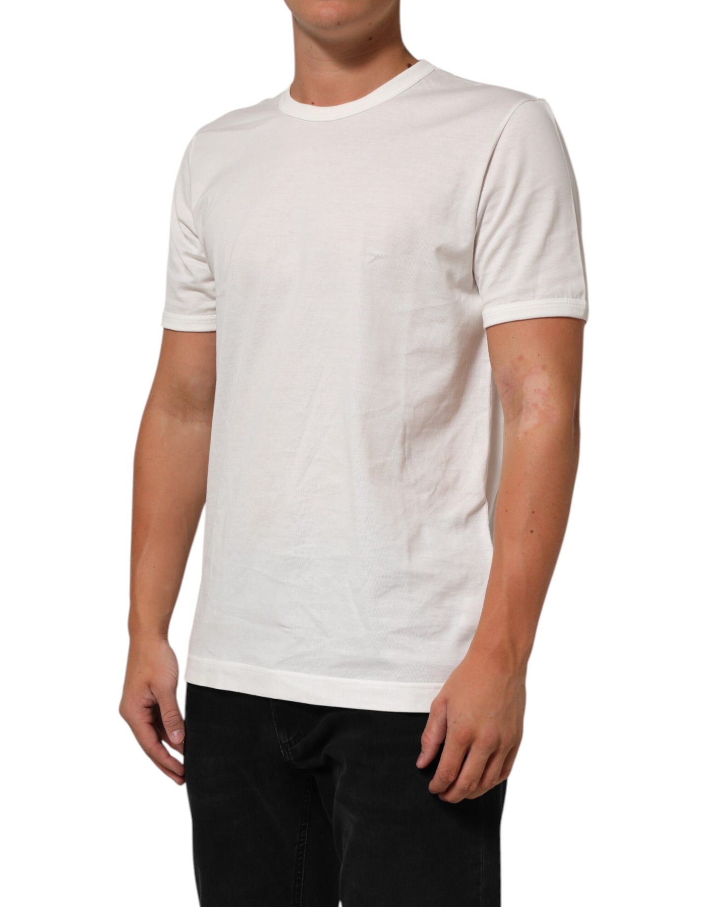 White Cotton Goodluck 2020 Crew Neck T-shirt