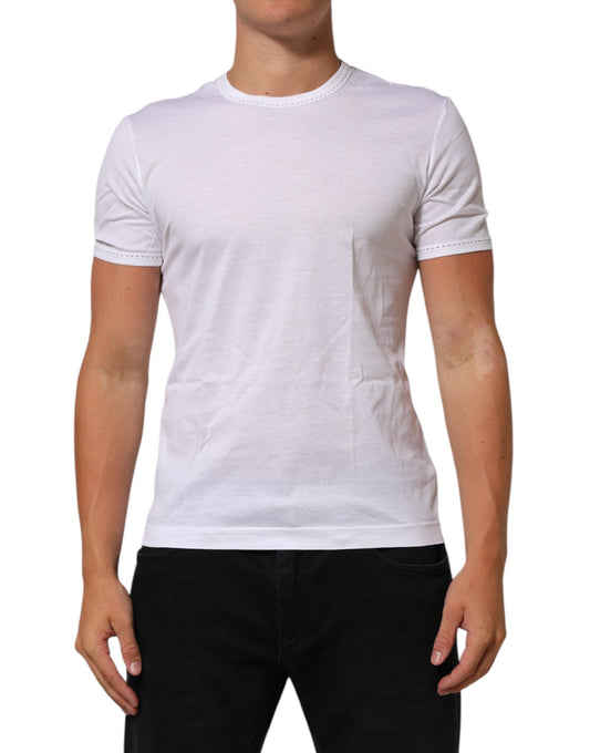 White Cotton Crew Neck Underwear Tee T-shirt