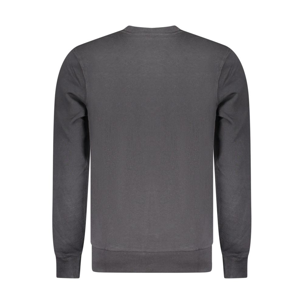 Black Cotton Men Sweatshirt