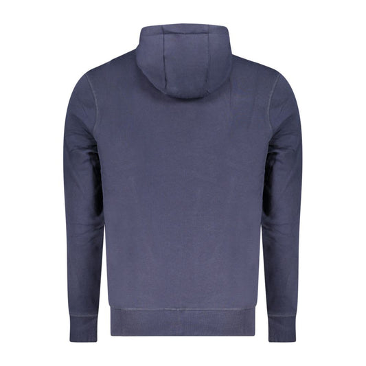 Blue Cotton Men's Hooded Sweatshirt