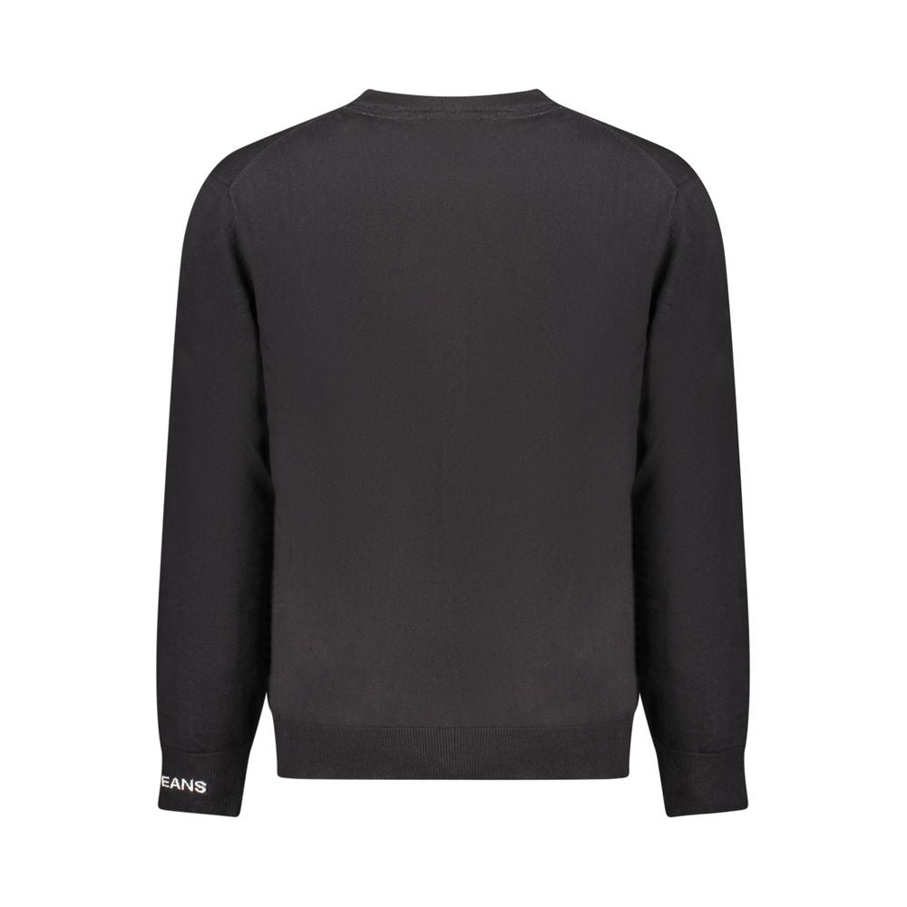 Black Cotton Men's Sweater