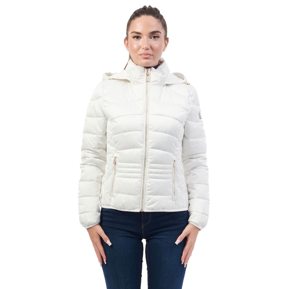 White Polyester Jackets & Coat