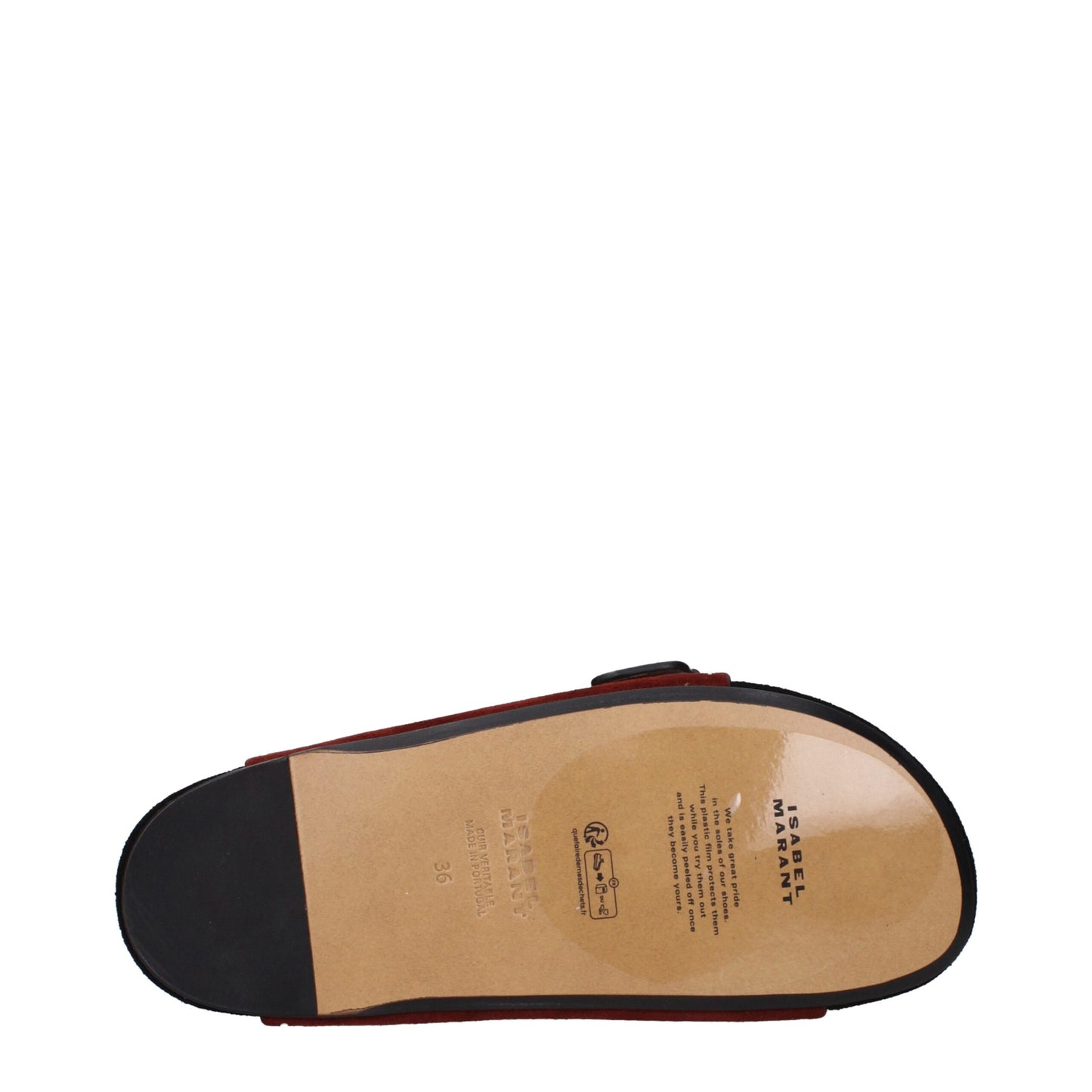 Red Leather Slippers Sandals