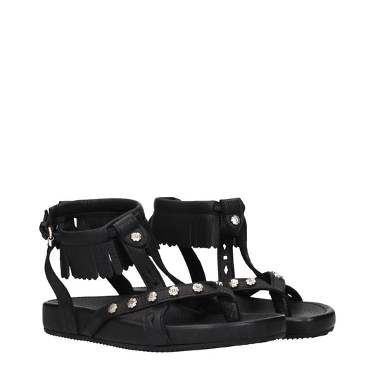 Black Leather Sandals